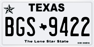 TX license plate BGS9422