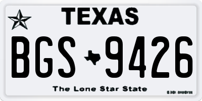 TX license plate BGS9426
