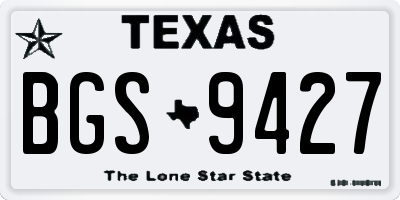 TX license plate BGS9427