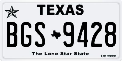 TX license plate BGS9428