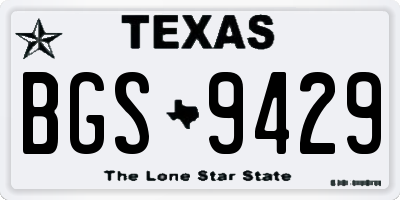 TX license plate BGS9429