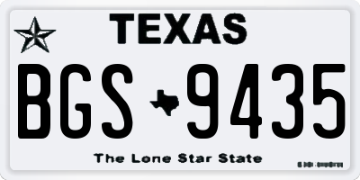 TX license plate BGS9435