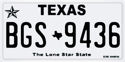 TX license plate BGS9436