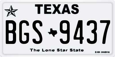 TX license plate BGS9437
