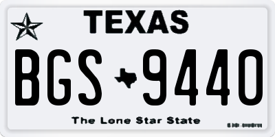 TX license plate BGS9440