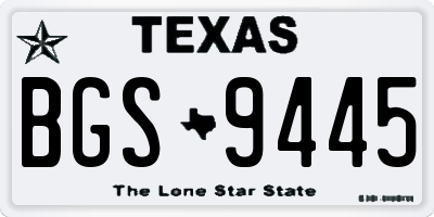 TX license plate BGS9445