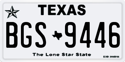 TX license plate BGS9446