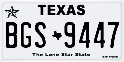 TX license plate BGS9447