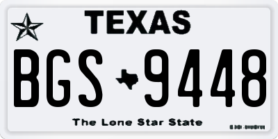 TX license plate BGS9448