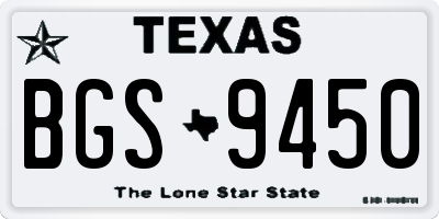 TX license plate BGS9450