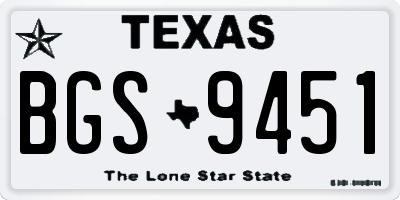 TX license plate BGS9451