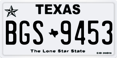 TX license plate BGS9453