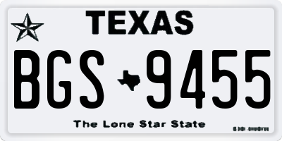 TX license plate BGS9455