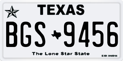 TX license plate BGS9456