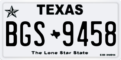 TX license plate BGS9458