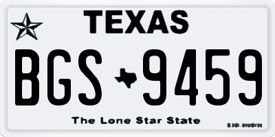 TX license plate BGS9459