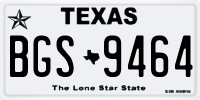 TX license plate BGS9464