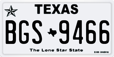 TX license plate BGS9466