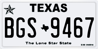 TX license plate BGS9467