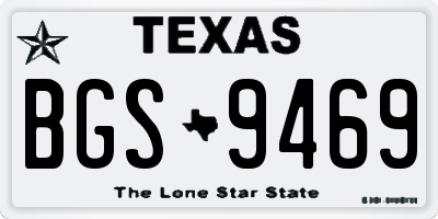TX license plate BGS9469
