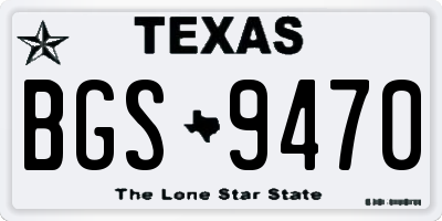 TX license plate BGS9470