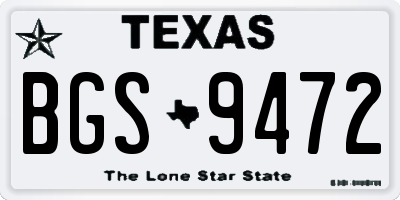 TX license plate BGS9472
