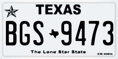TX license plate BGS9473