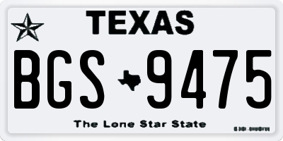 TX license plate BGS9475
