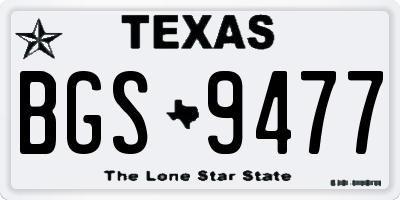 TX license plate BGS9477