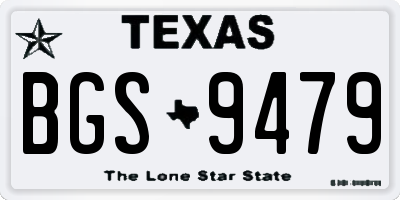 TX license plate BGS9479