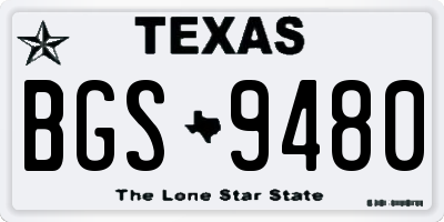 TX license plate BGS9480
