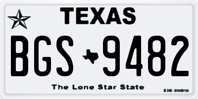 TX license plate BGS9482