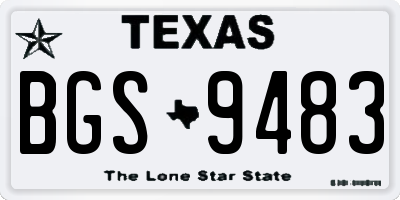 TX license plate BGS9483