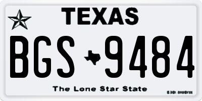 TX license plate BGS9484