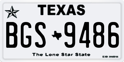 TX license plate BGS9486