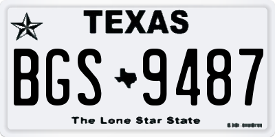 TX license plate BGS9487