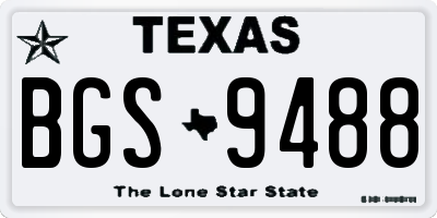TX license plate BGS9488