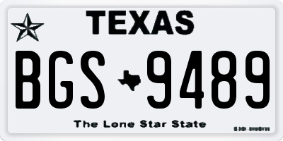 TX license plate BGS9489