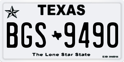 TX license plate BGS9490