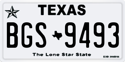 TX license plate BGS9493