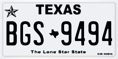TX license plate BGS9494