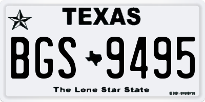 TX license plate BGS9495