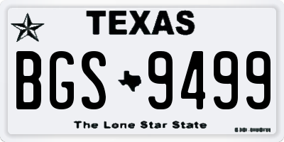 TX license plate BGS9499