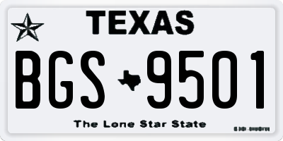 TX license plate BGS9501