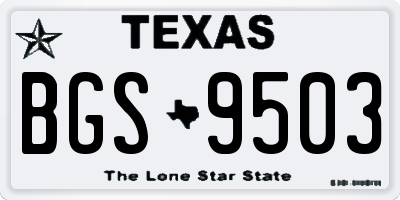 TX license plate BGS9503