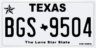 TX license plate BGS9504