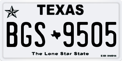 TX license plate BGS9505