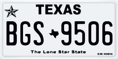 TX license plate BGS9506