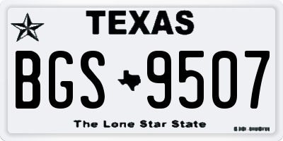 TX license plate BGS9507