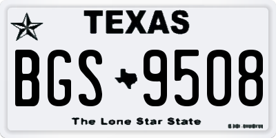 TX license plate BGS9508